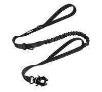 PetBonus Correa táctica Resistente para Perro, Correa elástica de absorción de Impactos de 5 pies con 2 Asas Acolchadas, Clip de Metal de liberación rápida, cinturón de Seguridad de Coche