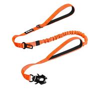 PetBonus Correa táctica Resistente para Perro, Correa elástica de absorción de Impactos de 5 pies con 2 Asas Acolchadas, Clip de Metal de liberación rápida, cinturón de Seguridad de Coche