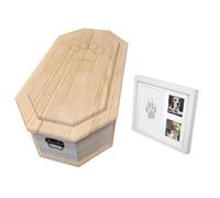 petbye ataúd para Mascotas de Madera - Natural, Octogonal - tamaño XXL - Incl. Kit de Molde en Yeso para Huellas - ataúd Cierre metálico