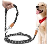 PETCOOZ Correa para Perros Ajustable de 3 m, Correa Doble Reflectante Multifuncional con 3 Anillas Metálicas y Asa Cómoda para Perros Pequeños, Medianos y Grandes, Ideal para Paseos y Entrenamiento