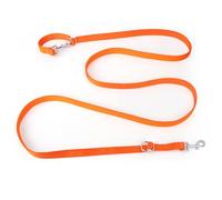 PETCOOZ Correa para Perros Doble Enganche, Correa Perro 3 m Ajustable de Adiestramiento, Cuerda Perro Versátil Manos Libres de Nailon, para Perros Pequeños y Medianos, Naranja