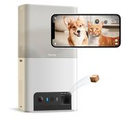 Petcube Bites 2 Lite | Cámara Interactiva de Monitoreo de Mascotas vía WiFi con Aplicación Móvil y Dispensador de Alimento, Alertas de Sonido y Movimiento, Video-vigilancia de Perros y Gatos
