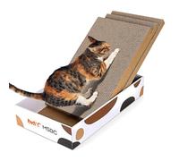 PETCUTE 3 Piezas Rascador para Gatos,Rascador Carton para Gatos Corrugado,Cartón Rascador Gatos Reversible,Reciclar,Caja Rascadora para Gatos con Cartón,para Jugar y Descansar,Proteger los Muebles