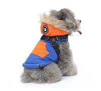 PETCUTE Abrigo Con Capucha Para Perros, Chaqueta Cálida de Invierno Con Forro Polar, Ajustable Con Arnés, Ropa Para Mascotas a Prueba de Viento Para Pequeños