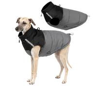 PETCUTE Abrigo de Invierno para Perro,Chaqueta Impermeable para Perro con Tira Reflectante,Ropa Navideña para Perros con Orificio para Correa,para Cachorros,para Labradores,Bulldogs y Samoyedos,L