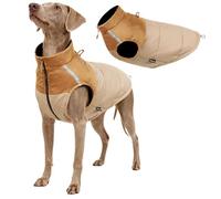 PETCUTE Abrigo de Invierno para Perro,Chaqueta Impermeable para Perro con Tira Reflectante,Ropa Navideña para Perros con Orificio para Correa,para Cachorros,para Labradores,Bulldogs y Samoyedos,L