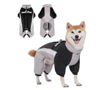PETCUTE Abrigo Impermeable para Perros de Patas,Ajustable, Chaquetas de Invierno para Perros con Arnés, Reflectante,Ropa Cálida para Cachorros con Forro Polar Suave,Camping, Senderismo,L