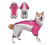 PETCUTE Abrigo Impermeable para Perros de Patas,Ajustable, Chaquetas de Invierno para Perros con Arnés, Reflectante,Ropa Cálida para Cachorros con Forro Polar Suave,Camping, Senderismo,L