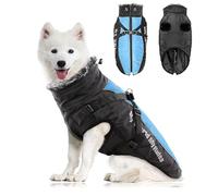 PETCUTE Abrigo Invierno Perro, Abrigo Impermeable para Perros Resistente al Viento, Chaqueta para Mascotas con Tiras Reflectantes & Arnés Ajustable,para Perros Pequeñas, Medianas y Grandes,3XL