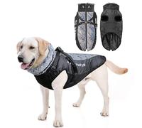 PETCUTE Abrigo Invierno Perro, Abrigo Impermeable para Perros Resistente al Viento, Chaqueta para Mascotas con Tiras Reflectantes & Arnés Ajustable,para Perros Pequeñas, Medianas y Grandes,3XL