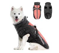 PETCUTE Abrigo Invierno Perro, Abrigo Impermeable para Perros Resistente al Viento, Chaqueta para Mascotas con Tiras Reflectantes & Arnés Ajustable,para Perros Pequeñas, Medianas y Grandes,4XL