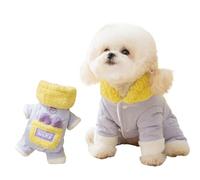 PETCUTE Abrigo para Perros Invierno con Capucha,Chaqueta para Perros con Forro Polar,Ropa para Mascotas con Orificio para Correa,Bolsillo,Chaleco Cálido para Pequeños y Medianos,Morado,2XL