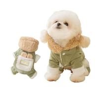 PETCUTE Abrigo para Perros Invierno con Capucha,Chaqueta para Perros con Forro Polar,Ropa para Mascotas con Orificio para Correa,Bolsillo,Chaleco Cálido para Pequeños y Medianos,Verde,S