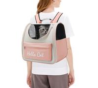 PETCUTE Aerolínea Aprobada Mochila para Perros,Transpirable Mochila para Mascota con Correa de Seguridad Interior,Portátil Mochila de Transporte para Perros y Gatos con Colchón Suave,hasta 8 kg