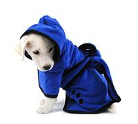 PETCUTE Albornoz para Perro de Microfibra Absorbente,Toalla de Secado Rápido para Perros Grandes y Pequeños,Toalla para Perros para Secado Tras el baño o el Paseo bajo la Lluvia,Azul,S