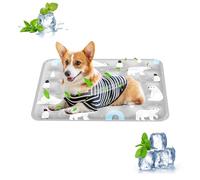 PETCUTE Alfombra Refrescante para Perros Gatos,Impermeable,no tóxico,Cama Refrescante Perro,Almohadilla Autorrefrescante Plegable para Perros Gatos Pequeños Medianos,Gris,L