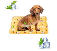 PETCUTE Alfombra Refrescante para Perros Gatos,Impermeable,no tóxico,Cama Refrescante Perro,Almohadilla Autorrefrescante Plegable para Perros Gatos Pequeños Medianos,Amarillo,M