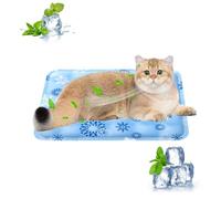 PETCUTE Alfombra Refrescante para Perros Gatos,Impermeable,no tóxico,Cama Refrescante Perro,Almohadilla Autorrefrescante Plegable para Perros Gatos Pequeños Medianos,Azul Claro,L