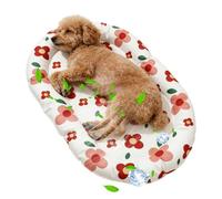 PETCUTE Alfombra Refrigerante para Perros con Estampado Floral,Cojín Refrigerante de Gel para Perros y Gatos, Cama de Verano No Tóxica para Mascotas,Impermeable y Fácil de Limpiar,Ovalada,M