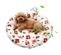 PETCUTE Alfombra Refrigerante para Perros con Estampado Floral,Cojín Refrigerante de Gel para Perros y Gatos, Cama de Verano No Tóxica para Mascotas,Impermeable y Fácil de Limpiar,Redonda,L