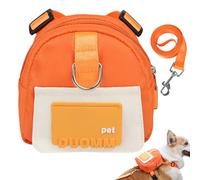 PETCUTE Arnés de Mochila para Perros,Mochila Arnés con Correa para Perros Pequeños y Medianos,Dispensador de Bolsas para Excrementos,Bolsa de Sillín para Perro con Doble Anilla D,para Senderismo