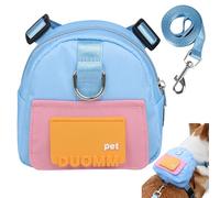 PETCUTE Arnés de Mochila para Perros,Mochila Arnés con Correa para Perros Pequeños y Medianos,Dispensador de Bolsas para Excrementos,Bolsa de Sillín para Perro con Doble Anilla D,para Senderismo