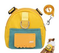 PETCUTE Arnés de Mochila para Perros,Mochila Arnés con Correa para Perros Pequeños y Medianos,Dispensador de Bolsas para Excrementos,Bolsa de Sillín para Perro con Doble Anilla D,para Senderismo