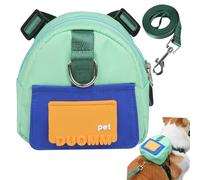 PETCUTE Arnés de Mochila para Perros,Mochila Arnés con Correa para Perros Pequeños y Medianos,Dispensador de Bolsas para Excrementos,Bolsa de Sillín para Perro con Doble Anilla D,para Senderismo