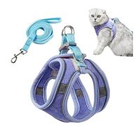 PETCUTE Arnes para Gatos Antiescape con Correa,Arnés Gato a Prueba de Escape con Tira Reflectante,Transpirable Cómodo,Chaleco de Seguridad para Gatos Cachorros