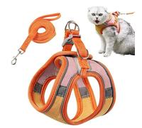 PETCUTE Arnes para Gatos Antiescape con Correa,Arnés Gato a Prueba de Escape con Tira Reflectante,Transpirable Cómodo,Chaleco de Seguridad para Gatos Cachorros