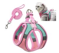 PETCUTE Arnes para Gatos Antiescape con Correa,Arnés Gato a Prueba de Escape con Tira Reflectante,Transpirable Cómodo,Chaleco de Seguridad para Gatos Cachorros