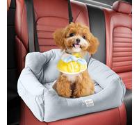PETCUTE Asiento de Coche para Perros, Antideslizante Asiento Elevador con Correa de Seguridad, Clip y Bolsa de Almacenamiento, Desmontable y Lavable, Adecuado para Perros Pequeños y Medianos