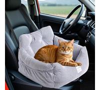 PETCUTE Asiento de Coche para Perros, Antideslizante Asiento Elevador con Correa de Seguridad, Clip y Bolsa de Almacenamiento, Desmontable y Lavable, Adecuado para Perros Pequeños y Medianos