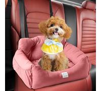 PETCUTE Asiento de Coche para Perros,Antideslizante Asiento Elevador de Perros con Correa de Seguridad con Clip y Bolsa de Almacenamiento,Desmontable y Lavable,Adecuado para Perros Pequeños y Medianos
