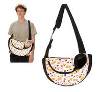 PETCUTE Bandolera para Perro,Manos Libres Transportín Bolsa de Viaje para Mascotas con Bolsillo Delantero,Bolso de Hombro para Perros Gatos con Correa de Hombro Ajustable,Máx 6kg