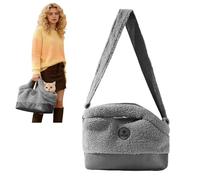 PETCUTE Bandolera para Perros, Bolso de Transporte para Mascotas con Alfombrilla Extraíble,Lavable,Bolso de Hombro Manos Libres para Perros Pequeños con Gancho de Seguridad,Gris,S