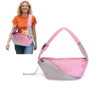 PETCUTE Bolsa Bandolera de Transporte de Perros,Transportín para Perro con Correa Ajustable para el Hombro,Transpirable Bolsa de Transporte para Perros y Gatos,Bolso de Hombro para Gatos