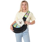 PETCUTE Bolsa de Hombro para Mascotas,Bandolera para Perro con Correa de Hombro Acolchada Ajustable,Reflectante,Bolsa de Viaje para Mascotas con Malla Transpirable,Bolsillos,para Viajes al Aire Libre