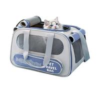 PETCUTE Bolsa de Transporte para Mascotas,Transportín Perro Gato Plegable con Colchón Suave,Correa de Seguridad,Bolsa Transporte Transpirable para Mascotas Perros Gatos Viajes Avion Coche o Tren