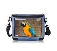 PETCUTE Bolsa de transporte para pájaros, mochila de papagayo, bolsa de transporte de pájaros, ligera y transparente, jaula de viaje con correa para el hombro y cinturón de seguridad integrado