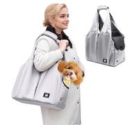 PETCUTE Bolsa de Transporte para Perro Pequeño,Bolsos para Mascotas con Correa de Seguridad Interior y Estera Resistente,Respirable Transportín de Viaje para Mascotas con 4 Bolsillos,39 * 20 * 60CM