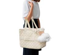 PETCUTE Bolsa de Transporte para Perros,Transportín Transpirable para Gatos Perros Pequeños con Cuerda de Seguridad Interior, Bolso Transporte de Viaje para Mascotas con Colchoneta Removible