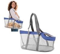PETCUTE Bolsa de Viaje para Mascotas,Bolsa de Transporte de Manos Libres para Perros,Bolsa de Hombro Plegable para Mascotas,Bolsa de Transporte de Malla Transpirable con Correa de Seguridad Interior