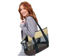 PETCUTE Bolsa para Perros, Respirable Bolsa de Transporte para Perros Pequenos y Medianos con Correa de Seguridad Interior,Bolso Transporte Perro Gatos con Correa de Hombro Ajustable