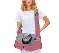 PETCUTE Bolso de Hombro para Mascotas,Bolsa de Transporte para Perros y Gatos con Correa de Seguridad Interior,Bolsa de Viaje para Mascotas con Correa de Hombro Ajustable,Bolsillos,Máx 5kg