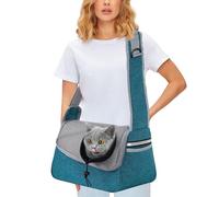 PETCUTE Bolso de Hombro para Mascotas,Bolsa de Transporte para Perros y Gatos con Correa de Seguridad Interior,Bolsa de Viaje para Mascotas con Correa de Hombro Ajustable,Bolsillos,Máx 5kg