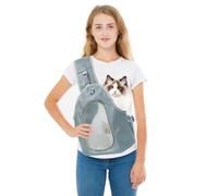 PETCUTE Bolso de Hombro para Mascotas,Manos Libres,Bolsa de Transporte para Perros con Correa de Seguridad Interior,Reflectante,Bolso de Viaje para Perro Gato con Correa de Hombro Ajustable
