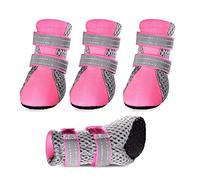 PETCUTE Botas Perros Impermeables Protectores Patas para Perro Respirable Zapatos Antideslizantes para Perros Lesiones de Espalda(Rosado S-3.5 * 3.0 cm)