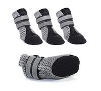 PETCUTE Botas Perros Impermeables Protectores Patas para Perro Respirable Zapatos Antideslizantes para Perros Lesiones de Espalda(Negro M-4.5 * 3.6 cm)