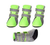 PETCUTE Botas Perros Impermeables Protectores Patas para Perro Respirable Zapatos Antideslizantes para Perros Lesiones de Espalda(Verde L-5.3 * 4.0 cm)